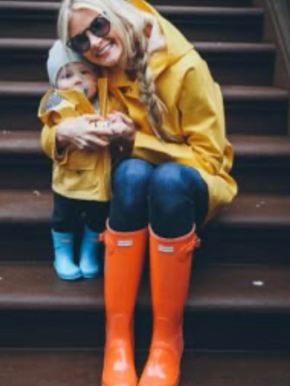 Hunter Original Tall Glossy Waterproof Rubber Rain Boots Orange Women’s Size 7
